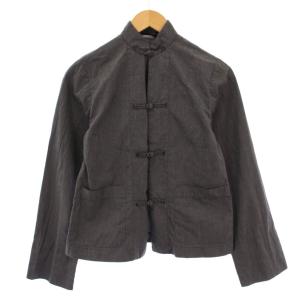AD2011 カンフージャケット スタンドカラー アウター ショート丈 ワンカラー XS グレー 1I-J026