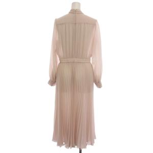 ANAYI 22SS シアー プリーツ ボウタイ ワンピース 38 ピンク