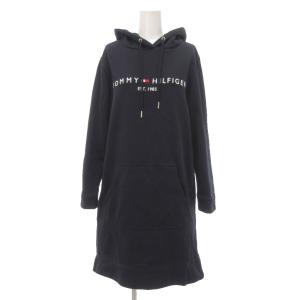 美品 プルオーバーパーカー フーディー ワンピース 長袖 M 紺 ネイビー /YJ