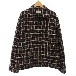 デヴォー DEVEAUX 23AW バスケット チェック トラッカー ジャケット ツイード L 黒 23011300100030