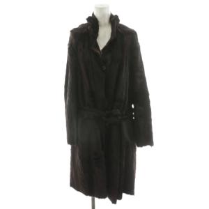 ファーコート 毛皮コート ロング丈 アウター 38 茶 ブラウン GACPMN819T00P0035-00870