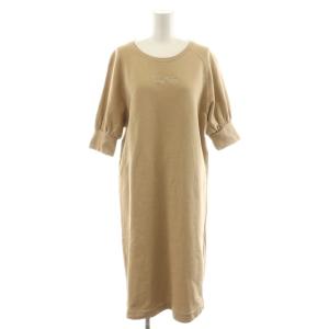 ロゴグラフィックスウェットワンピース 半袖 L ベージュ 刺繍 WW0WW33922 /RR