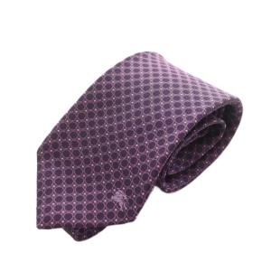 レギュラータイ ネクタイ 総柄 シルク 絹 紫 パープル /AN19