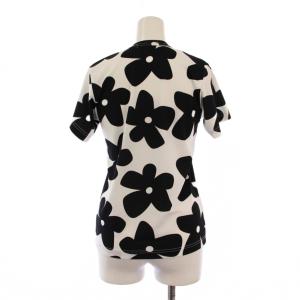 COMME des GARCONS AD2021 Tシャツ カットソー 半袖 クルーネック 花柄 XS 白 黒 GI-T032 /BM