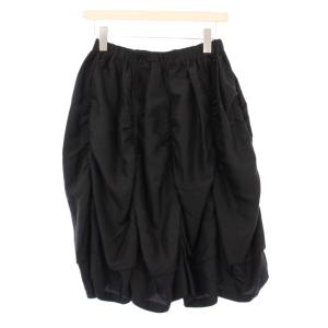 COMME des GARCONS COMME des GARCONS AD2009 フレアスカート イージー ひざ丈 ウエストゴム ボリューム シルク XS 黒 ブラック /BB