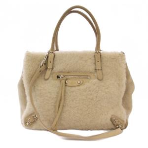 ペーパーミニ ファー ハンドバッグ 2WAY アイボリー 305572