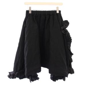 AD2013 製品染め フレアスカート フリル XS ブラック