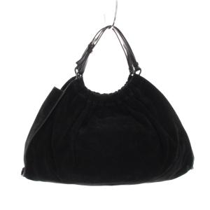 GUCCI ハンドバッグ セミショルダー スエード 黒 ブラック 001 4335 /YM OH