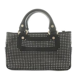 ブギーバッグ ミニ サテン レザー ラインストーン ブラック