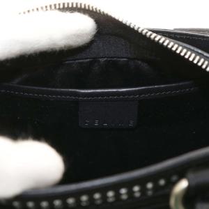 CELINE ブギーバッグ ミニ サテン レザー ラインストーン ブラック