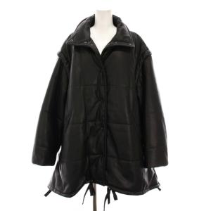 24AW Faux Leather Padded Coat フェイクレザー コート 中綿 アウター 36
