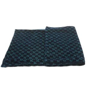 GUCCI GG柄 マフラー ベルベット シルク 絹 紺 ネイビー /AN9 OH