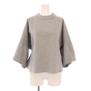 ハイテンションポンチカットソー 七分袖 ショート丈 ストレッチ 無地 38 グレー 5310160483