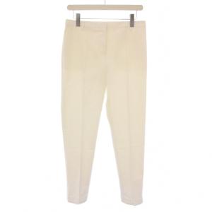 テーパードパンツ スラックス ジップフライ ストレッチ 麻 リネン混 40 白 ホワイト タグ付き /BB
