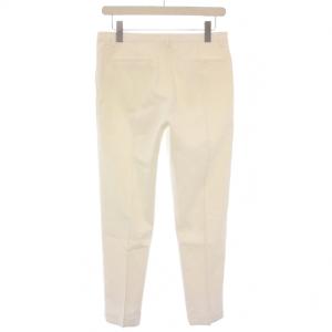 EPOCA テーパードパンツ スラックス ジップフライ ストレッチ 麻 リネン混 40 白 ホワイト タグ付き /BB