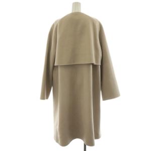 GALERIE VIE ウールダブルフェイス カラーレストレンチコート ノーカラーコート ロング丈 アウター 36 ベージュ 23-08-14-08001