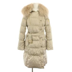 ダウンコート アウター ラクーンファー ベルト 40 ベージュ M5A12-600-40 /YT