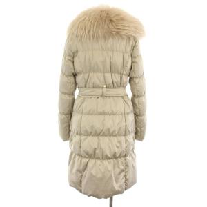 EPOCA ダウンコート アウター ラクーンファー ベルト 40 ベージュ M5A12-600-40 /YT