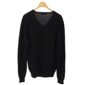 PRADA 2014年製 カシミヤ ニット セーター Vネック 長袖 46 黒 UMN480 /TK