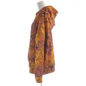 Desigual パーカー スウェット プルオーバー マーブル模様 M オレンジ マルチカラー 総柄 21WWSK49 /AU