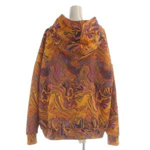 Desigual パーカー スウェット プルオーバー マーブル模様 M オレンジ マルチカラー 総柄 21WWSK49 /AU