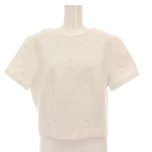 25SS ハート刺繍 クロップド カットソー 半袖 2 白 ホワイト 45196480 /YM