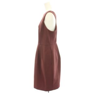 TED BAKER ワンピース ひざ丈 ノースリーブ タック 3 ボルドー 267024 /HN