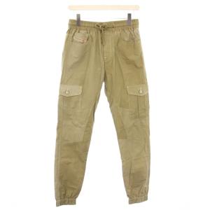 カーゴパンツ ジョガー イージー ウエストゴム ストレッチ ロゴ 40 カーキ /BB