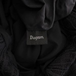 Diagram ワイドパンツ イージー スラックスウエストゴム レース 36 黒 ブラック /BB