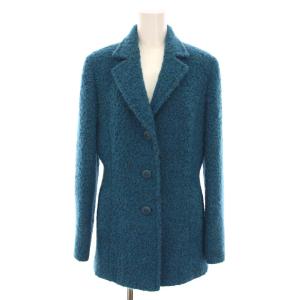 ニットコート ウール ジャケット アウター 7 青 ブルーグリーン SC5303 /YM