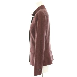 jun ashida スタンドカラージャケット ブルゾン ラムウール 7 ボルドー PT6305 /HN