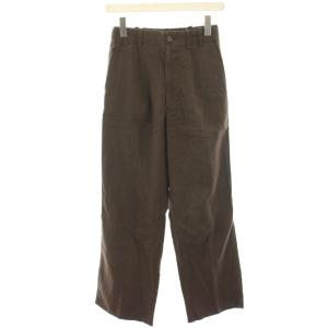 25SS ハイブリッドラミー1タックパンツ ワイドパンツ イージー 34 茶 ブラウン 25030200811020