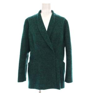 ショールカラー ジャケット コート ウール アウター 38 緑 グリーン 25-81441-28 /YM