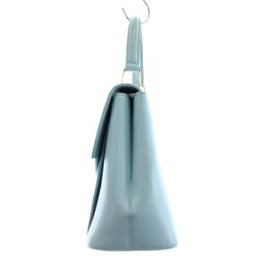 GIVENCHY ハンドバッグ フラップ レザー ロゴ 水色 /KU