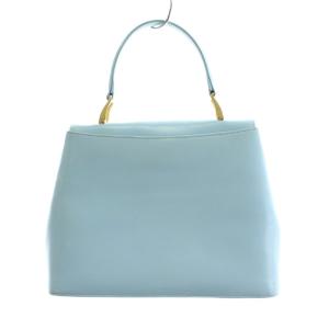 GIVENCHY ハンドバッグ フラップ レザー ロゴ 水色 /KU