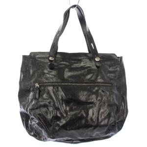 トートバッグ エナメル レザー 黒 /TK