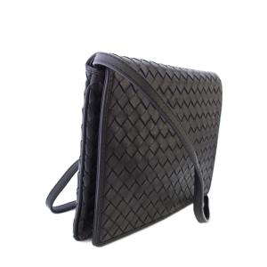 BOTTEGA VENETA イントレチャート ショルダーバッグ レザー ブラック B07814354Y