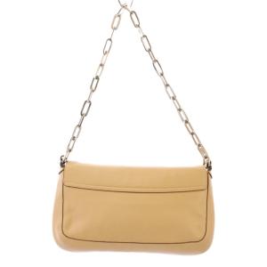 GUCCI ワンショルダーバッグ レザー チェーン ロゴ バイカラー ベージュ シルバーカラー /BB OH