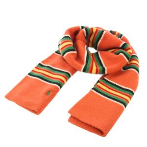 マフラー ストール ウール ライン ホース 刺繍 オレンジ /TK