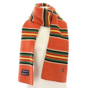 POLO RALPH LAUREN マフラー ストール ウール ライン ホース 刺繍 オレンジ /TK