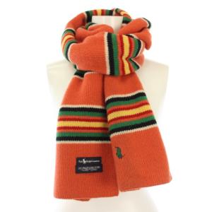 POLO RALPH LAUREN マフラー ストール ウール ライン ホース 刺繍 オレンジ /TK
