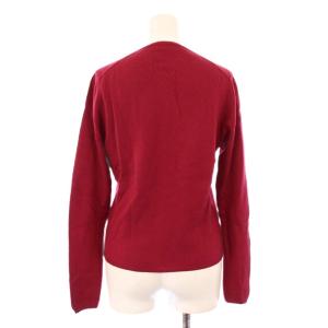 PRADA アンサンブルニット カーディガン 長袖 半袖 クルーネック 無地 ウール F ボルドー /BB