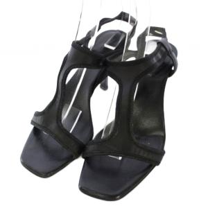 サンダル ストラップ レザー スクエアトゥ 34.5cm C ブラック /TK