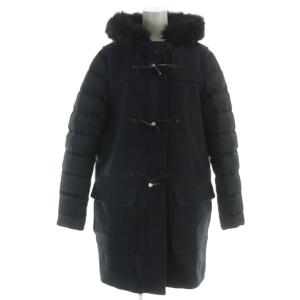 ダッフルコート ロングダウンジャケット L 紺 ネイビー ダウン袖切替 ファー取り外し可能 WW0WW10991-421