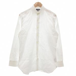 ワイシャツ ドレスシャツ 長袖 コットン 15 白 ホワイト /NU