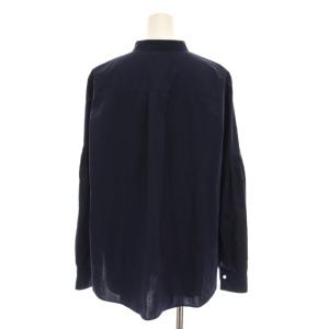Nolley's 25AW パール釦ビブヨーク4WAYフリルブラウス シャツ 長袖 38 紺 ネイビー 5-0035-5-01-009