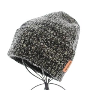 ニット帽 ニットキャップ ウール 56cm 黒 ブラック 白 ホワイト FN-UX-HATS000044