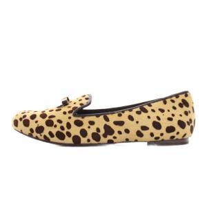 TORY BURCH パンプス ハラコ フラットシューズ チーター柄 7.5M ベージュ ブラウン アニマル柄 /YM