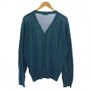 JOHN SMEDLEY ニット カーディガン 長袖 Vネック L 青 /BM