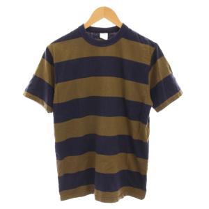 パワーウェア POWER WEAR Tシャツ カットソー 半袖 ボーダー M カーキ ネイビー /YM